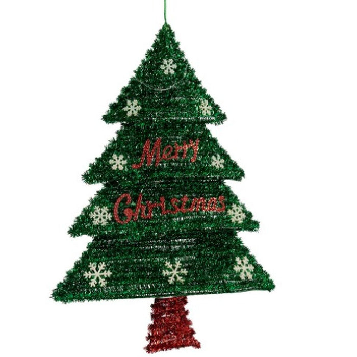 Christmas bauble Krist+ Red Green Silver polypropylene PET Christmas Tree 44 x 58,8 x 7 cm Pendant Tinsel LED Light (12 Units)