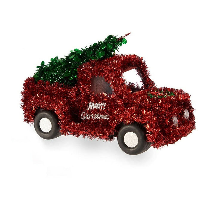 Christmas bauble Krist+ Red Green Van 15 x 18 x 27 cm Tinsel (8 Units)