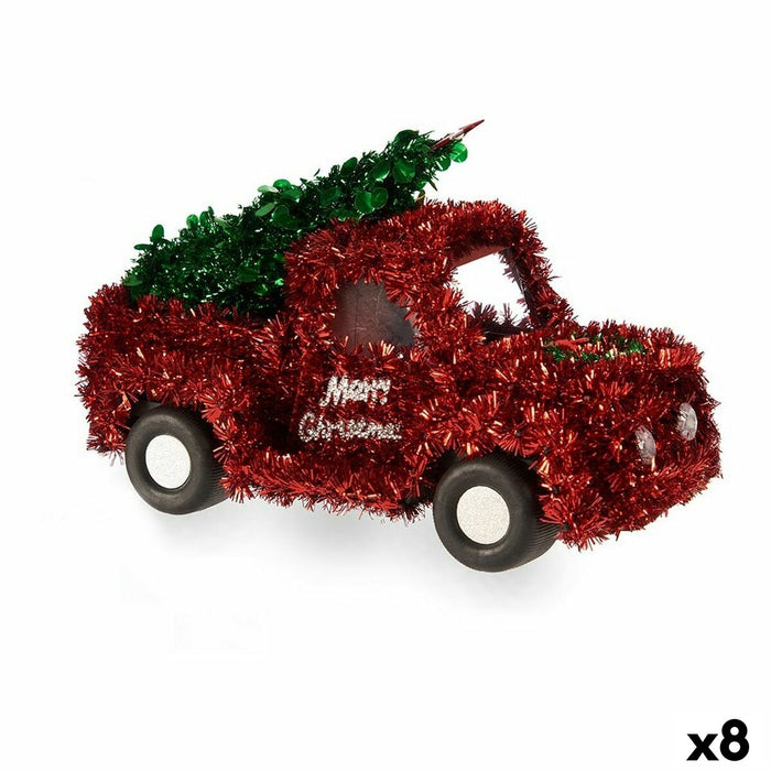 Christmas bauble Krist+ Red Green Van 15 x 18 x 27 cm Tinsel (8 Units)