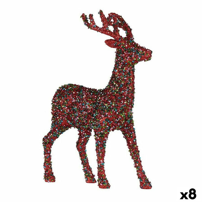Christmas Reindeer Krist+ Multicolour Christmas Reindeer 15 x 45 x 30 cm Glitter (8 Units)
