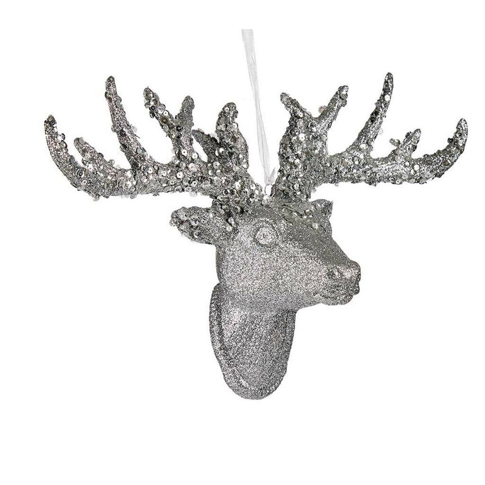 Christmas bauble Krist+ White Silver Christmas Reindeer 32 cm Pendant (4 Units)