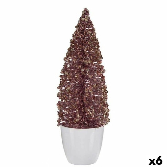Christmas Tree Krist+ Pink Golden Plastic Christmas Tree 9 x 28 x 9 cm (6 Units)