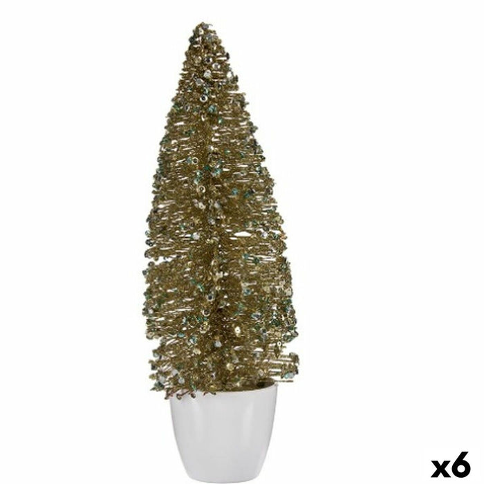 Christmas Tree Krist+ Bronze Golden Plastic Christmas Tree 10 x 33 x 10 cm (6 Units)