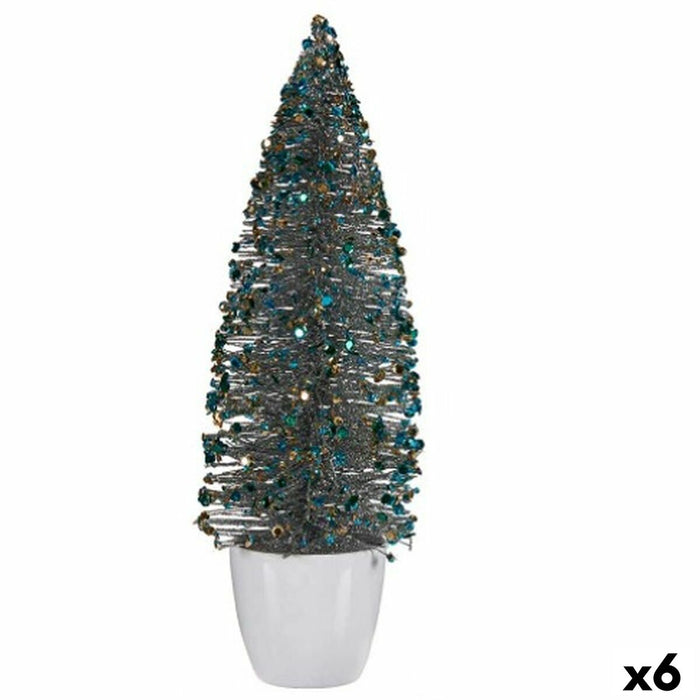 Christmas Tree Krist+ Blue Golden Plastic Christmas Tree 10 x 33 x 10 cm (6 Units)
