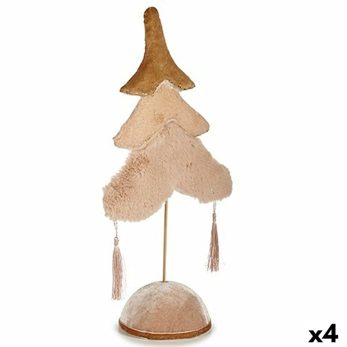 Christmas Tree Krist+ Beige Golden Polyester Wood 12 x 43 x 22 cm (4 Units)