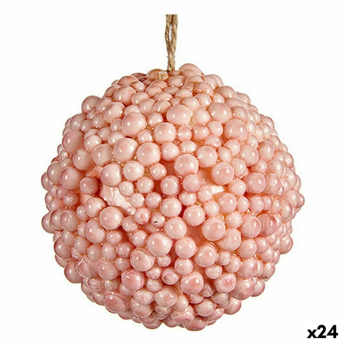 Christmas Bauble Krist+ Pink Plastic (24 Units)