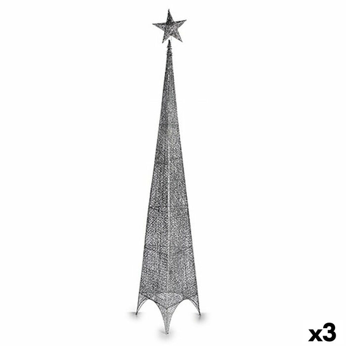 Christmas Tree Krist+ Silver Metal Plastic Star Tower 42 x 218 x 42 cm 188 x 8 x 42 cm (3 Units)