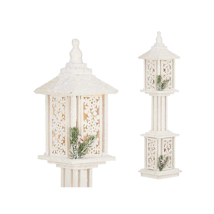 Lighting decoration Krist+ White Red Green Wood 17 x 80 x 17 cm 19 x 80 x 19 cm (2 Units)