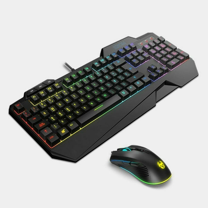 Keyboard with Gaming Mouse Krom NXKROMKRSHRSP Black