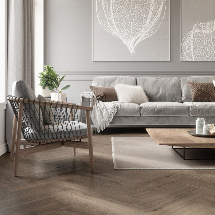 LAMINATE PARQUET HERRINGBONE HERRINGBONE KRONO ORIGINAL MORE MONTANARA OAK K849, 8.00 mm, 32/AC5, BEVEL