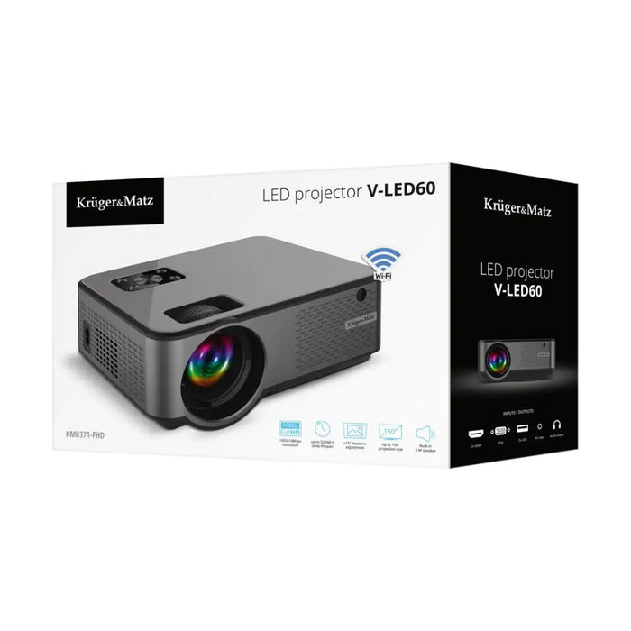 Kruger & Matz V-LED60 projector LED FullHD Wi-Fi 1080p (1920x1080) - Home cinema projectorsSYS-PKI<<<Audiovisual
