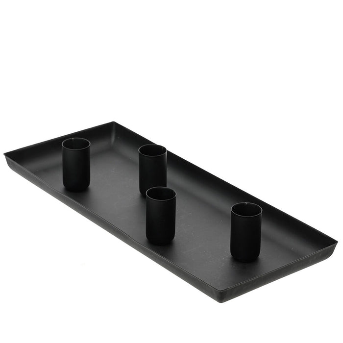 Candle Tray KSD Black Iron 29 x 12 x 2 cm