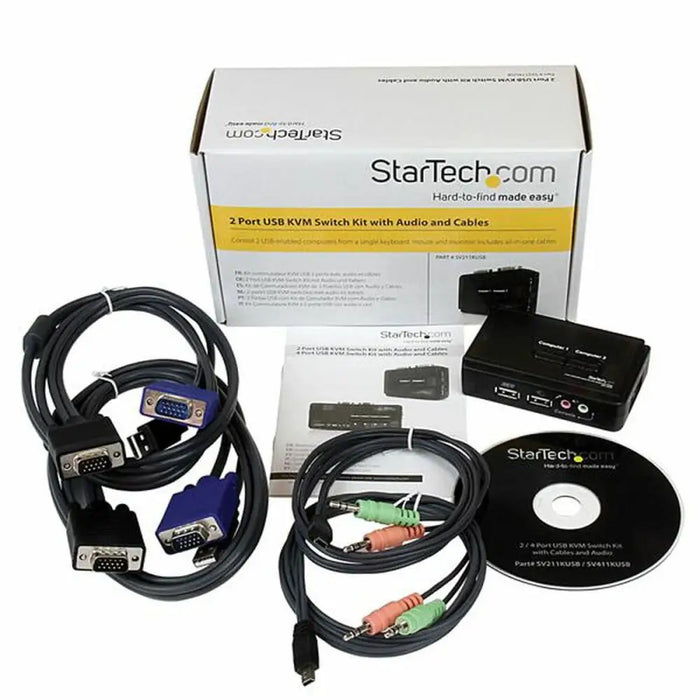 KVM switch Startech SV211KUSB - Компютър Кабели и адаптери<<<Компютри| Електроника<<<BigBuy&&&Switch KVM<<<Компютър