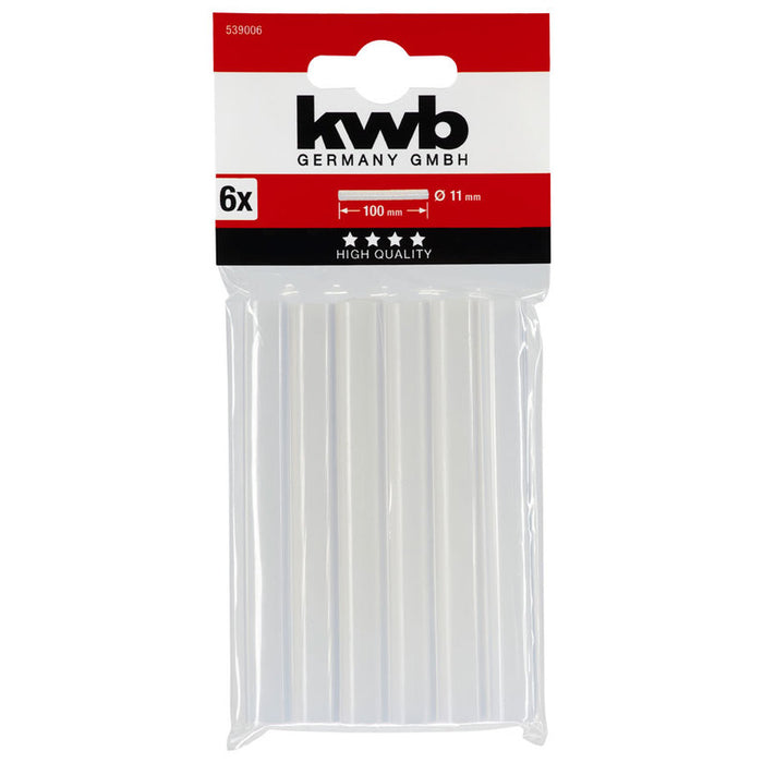 HOT GLUING CARTRIDGES 6 PCS TRANSPARENT F 11 X 100 MM KWB