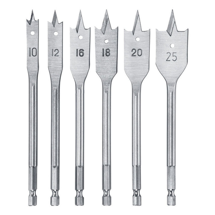 SET OF FLAT DRILL BITS FOR WOOD KWB 6 PIECES