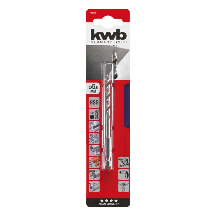DRILL FOR METAL KWB 5x70x104