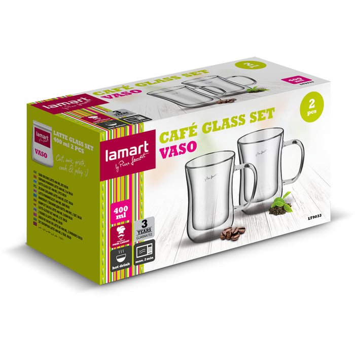 GLASS FOR HOT DRINKS 400 ML 2PCS LT9033 LAMART