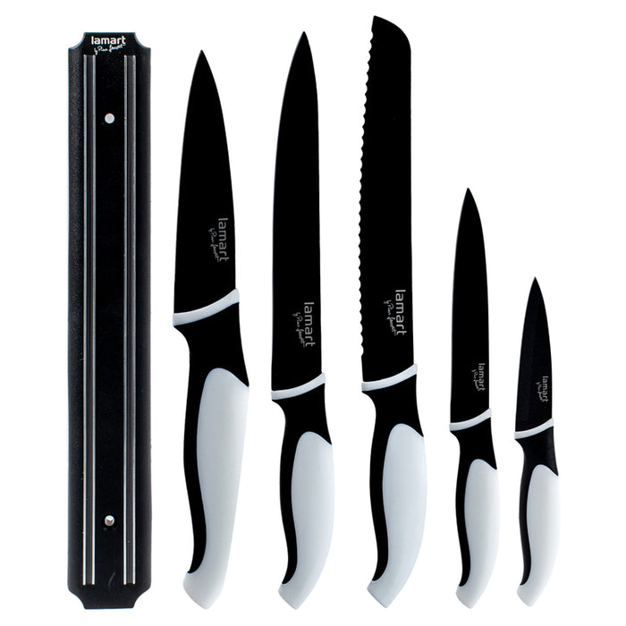 5 KNIFE SET WITH MAGNETIC HOLDER LT2157 LAMART