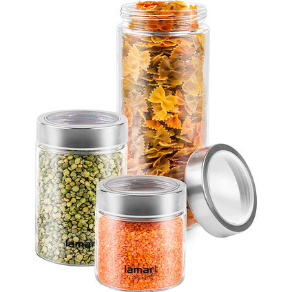 SET OF STORAGE JARS 3PCS 2200 ML, 1250ML, 850 ML LAMART