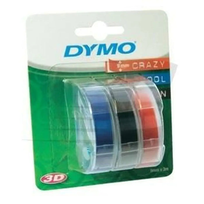 Laminated Tape for Labelling Machines Dymo 9 mm x 3 m Red Black Blue (5 Units) - Електроника Периферни и резервни