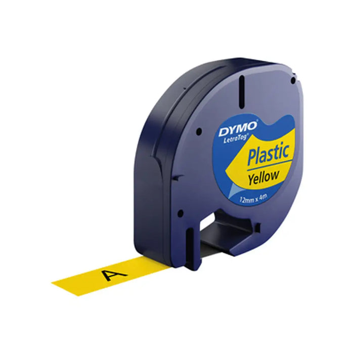 Laminated Tape for Labelling Machines Dymo 91202 12 mm LetraTag® Black Yellow (10 Units) - Електроника Периферни и