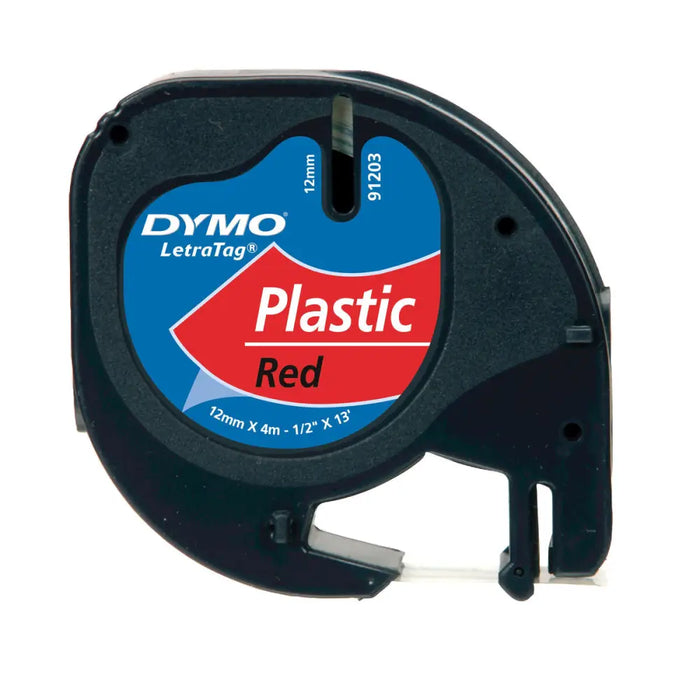 Laminated Tape for Labelling Machines Dymo 91203 12 mm LetraTag® Black Red (10 Units) - Електроника Периферни и