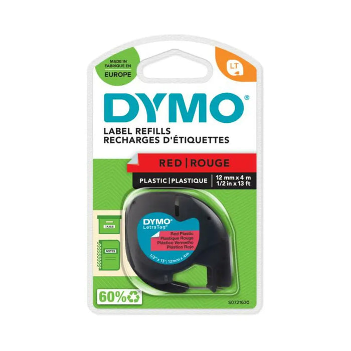 Laminated Tape for Labelling Machines Dymo 91203 12 mm LetraTag® Black Red (10 Units) - Електроника Периферни и