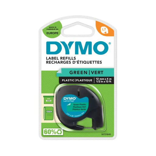 Laminated Tape for Labelling Machines Dymo 91204 12 mm LetraTag® Black Green (10 Units) - Електроника Периферни и