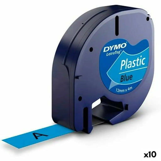 Laminated Tape for Labelling Machines Dymo 91205 12 mm LetraTag® Black Blue (10 Units) - Електроника Периферни и