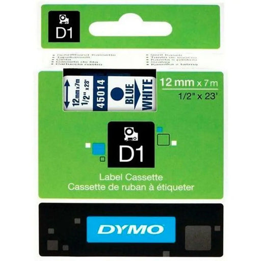 Laminated Tape for Labelling Machines Dymo D1 45014 12 mm LabelManager™ White Blue Black (5 Units) - Електроника
