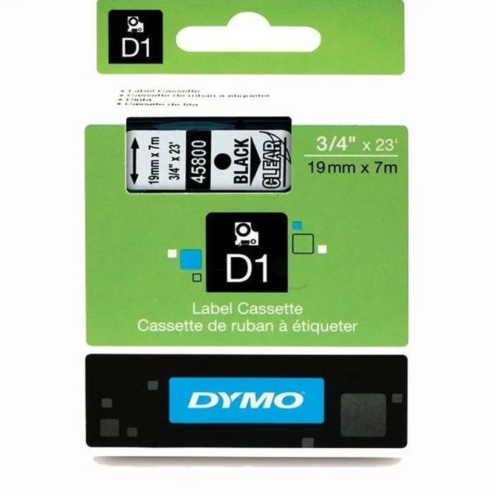 Laminated Tape for Labelling Machines Dymo D1 45800 LabelManager™ Black Transparent (5 Units) - Електроника Периферни и