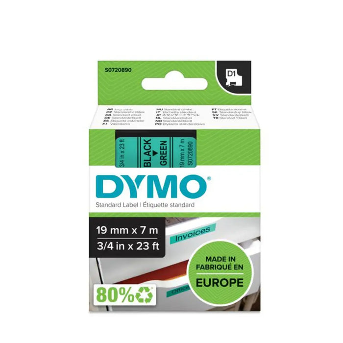 Laminated Tape for Labelling Machines Dymo D1 45809 LabelManager™ Black Green (5 Units) - Електроника Периферни и