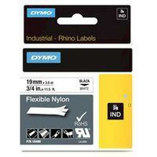 Laminated Tape for Labelling Machines Rhino Dymo ID1-19 19 x 3,5 mm Black White Self-adhesives (5 Units) - Електроника