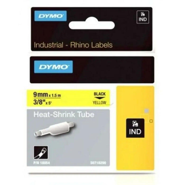 Laminated Tape for Labelling Machines Rhino Dymo ID1-9 Yellow Black 9 x 1,5 mm (5 Units) - Електроника Периферни и