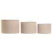 Lamp Shade Home ESPRIT Beige Linen Metal Urban 40 x 40 x 28 cm (3 Pieces) - Декорация и Осветление<<<Дом