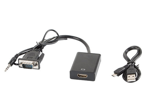Lanberg adapter VGA (f) + audio 3.5mm jack -> HDMI (m) - Адаптери<<<LANBERG адаптери конектори и