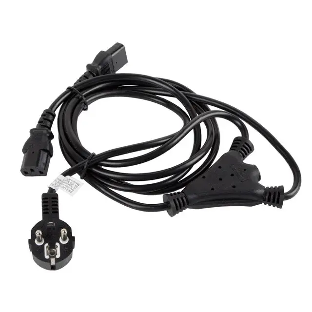Lanberg CEE 7/7 -> 2X IEC 320 C13 power cord 2m VDE black - Захранващи<<<LANBERG кабели<<<LANBERG<<<PolyComp&&&Компютър