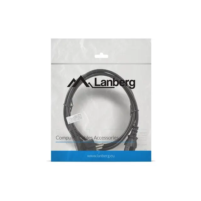 Lanberg CEE 7/7 -> IEC 320 C13 power cord 1.8m black - Захранващи<<<LANBERG кабели<<<LANBERG<<<PolyComp&&&Компютър