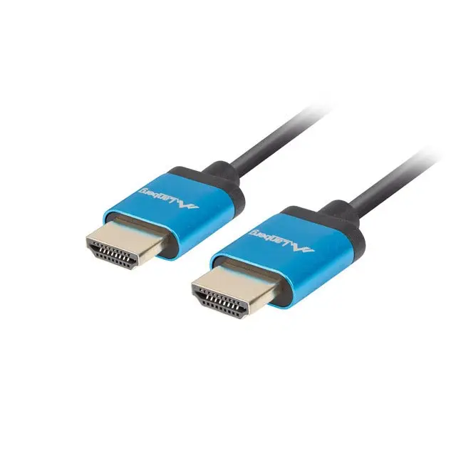 Lanberg HDMI M/M V2.0 4K cable 1m slim black - Видео<<<LANBERG кабели<<<LANBERG<<<PolyComp&&&Адаптери<<<Компютър Кабели