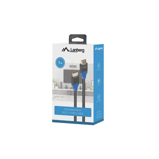 Lanberg HDMI M/M V2.0 cable 1m 4K CU box black BOX - Видео<<<LANBERG кабели<<<LANBERG<<<PolyComp&&&Кабели<<<TV