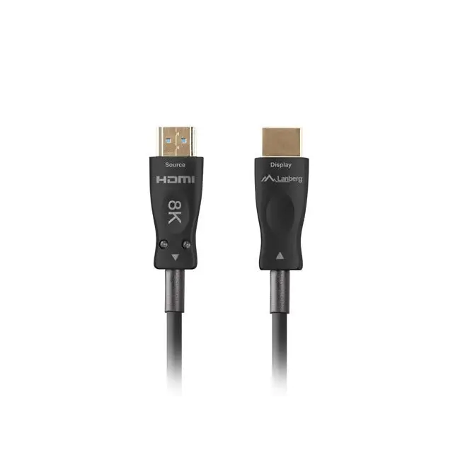 Lanberg HDMI M/M v2.1 cable 50m optical black aoc - Видео<<<LANBERG кабели<<<LANBERG<<<PolyComp&&&Адаптери<<<Компютър