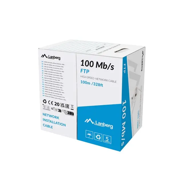 Lanberg LAN cable ftp 100m stranded cca grey - Мрежови кабели<<<LANBERG мрежово и