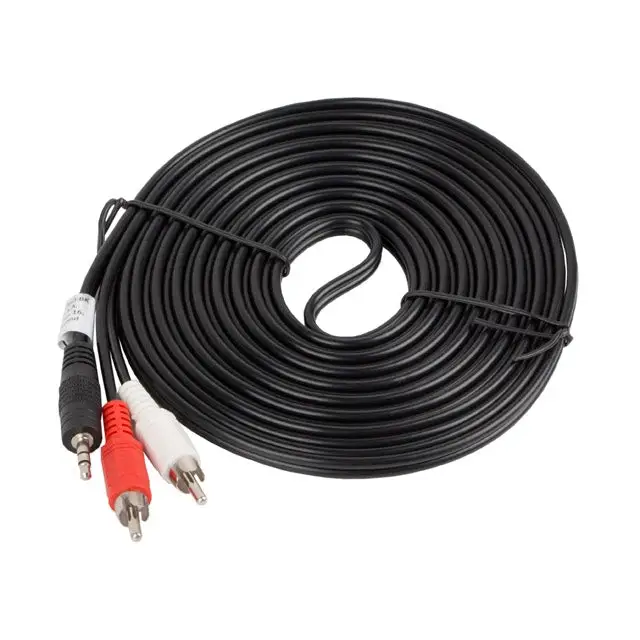Lanberg mini jack 3.5mm (M) 3 pin -> 2X RCA (chinch) (M) cable 5m - Аудио<<<LANBERG