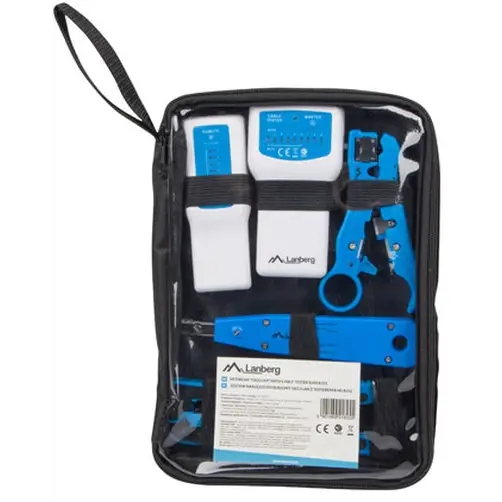 Lanberg network toolkit with RJ45 RJ11 cable tester crimping stripping and lsa-insertion tool - Инструменти<<<LANBERG