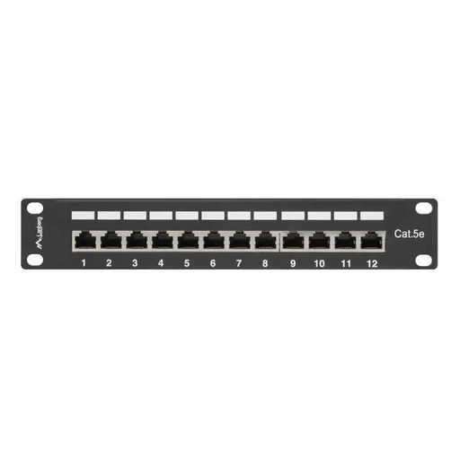 Lanberg patch panel 12port 1U 10’’ CAT.5E shielded black - Пач панели<<<LANBERG сървърни шкафове и