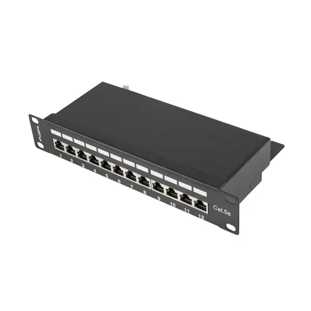 Lanberg patch panel 12port 1U 10’’ CAT.5E shielded black - Пач панели<<<LANBERG сървърни шкафове и