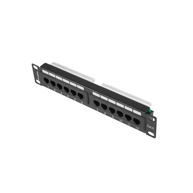 Lanberg patch panel 12port 1U 10’’ CAT.6 black - Пач панели<<<LANBERG сървърни шкафове и