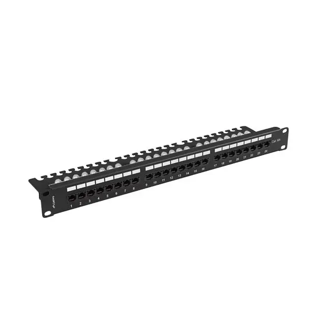 Lanberg patch panel 24 port 1U 19’’ CAT.6a utp with cable organizer black - Пач панели<<<LANBERG сървърни шкафове и