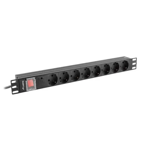 Lanberg power distribution unit (pdu) 19’’ 1U 16a 2m 8x schuko outlets black - Разклонители<<<LANBERG сървърни шкафове