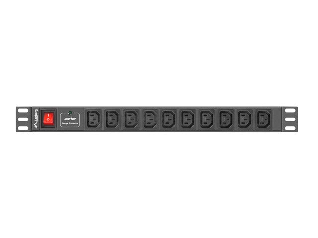 Lanberg power distribution unit (PDU) 19’’1U 10A 10 SOCKETS 2M black - Захранващи панели<<<LANBERG сървърни шкафове и